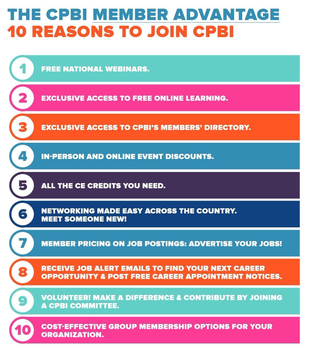 CPBI offers many membership types to suit the needs of professionals in our industry. These include

REGULAR MEMBERSHIP
ASSOCIATE MEMBERSHIP
STUDENT MEMBERSHIP
PLAN SPONSOR GROUP MEMBERSHIP
PROVIDER/ADVISOR GROUP MEMBERSHIP

Learn more here: lnkd.in/e95eKBAs
#membership