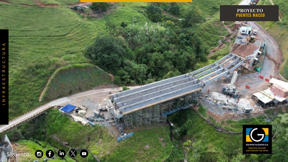 GleasonEquipos's tweet photo. 🏗️ Proyecto Puentes Maceo, 👷👷 Ingeniería y suministro de Soporte y encofrado metálico para vigas en I, 🚧🚧Puente 2 📍Maceo

#somosequiposgleason #EquiposGleason
#InfraestructuraColombia #ConstrucciónSostenible #EstymaEnObra #ConectandoRegiones #EquiposGleason #Infraestructura https://t.co/uThetcOHp3