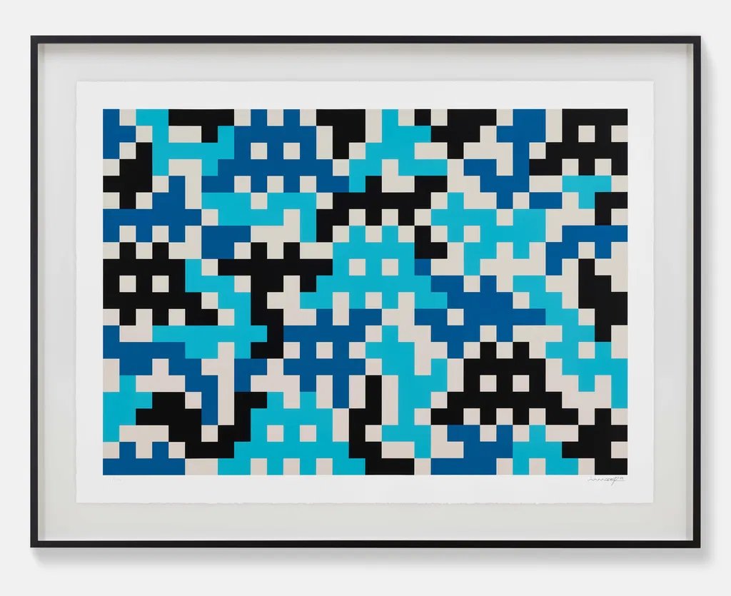 HENI's tweet photo. X-Large 'Camouflage' prints by Invader, each measuring 89 x 118 cm (framed) in an edition of 100 + 10 APs.
Explore the collection and apply for a print by 9 December at 17:00 GMT: https://t.co/E3fHkfl9jU
#Invader #Art #PrintDrop #FlashInvaders #InvaderWasHere https://t.co/WQvb47NLZw