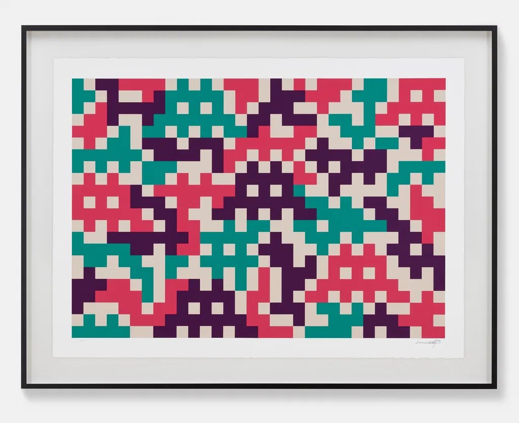 HENI's tweet photo. X-Large 'Camouflage' prints by Invader, each measuring 89 x 118 cm (framed) in an edition of 100 + 10 APs.
Explore the collection and apply for a print by 9 December at 17:00 GMT: https://t.co/E3fHkfl9jU
#Invader #Art #PrintDrop #FlashInvaders #InvaderWasHere https://t.co/WQvb47NLZw