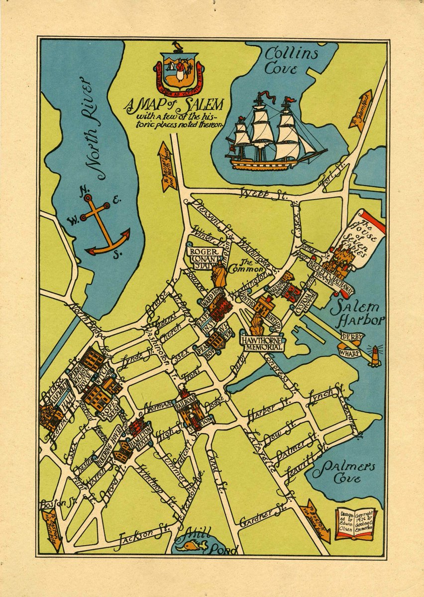 Check out this 1926 map of Salem, MA! It highlights some of our city's historic landmarks.

#salemma #map #witchcity