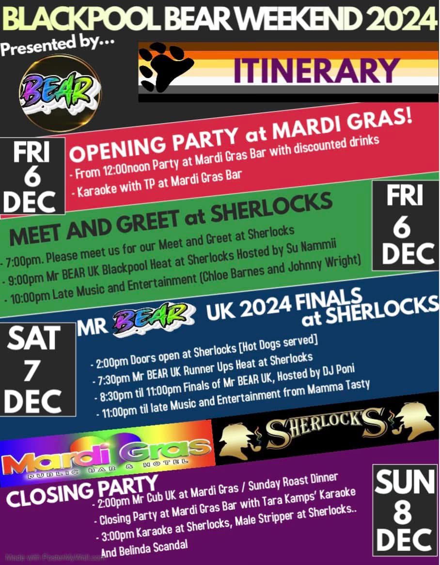 This weekends Blackpool itinerary. 🐻