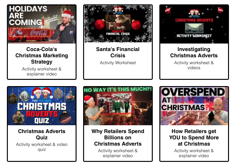 TwoTeachersBiz's tweet photo. Looking for some fun Christmas themed business activities for your students? 🎅

Look no further, we've got you covered, here's our selection box of resources for you to use this month 👇

All available for you to access for free now:
https://t.co/HKKEMjoBie https://t.co/5WGQUGjUab