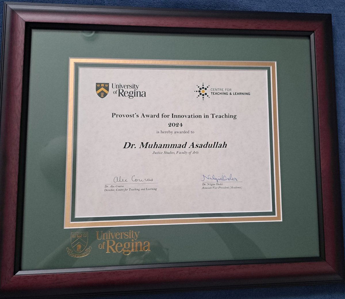 Dr_Asad01's tweet photo. Deeply grateful to @uofr_ctl @UofRArts &amp; @UofRegina for Provost's Award for Innovation in #Teaching 🎉A heartfelt thanks to my colleagues, mentors, &amp; students for their support and inspiration. #joyfulteaching #passioninteaching #AcademicChatter #HigherEd https://t.co/Pu4wXhnEVY