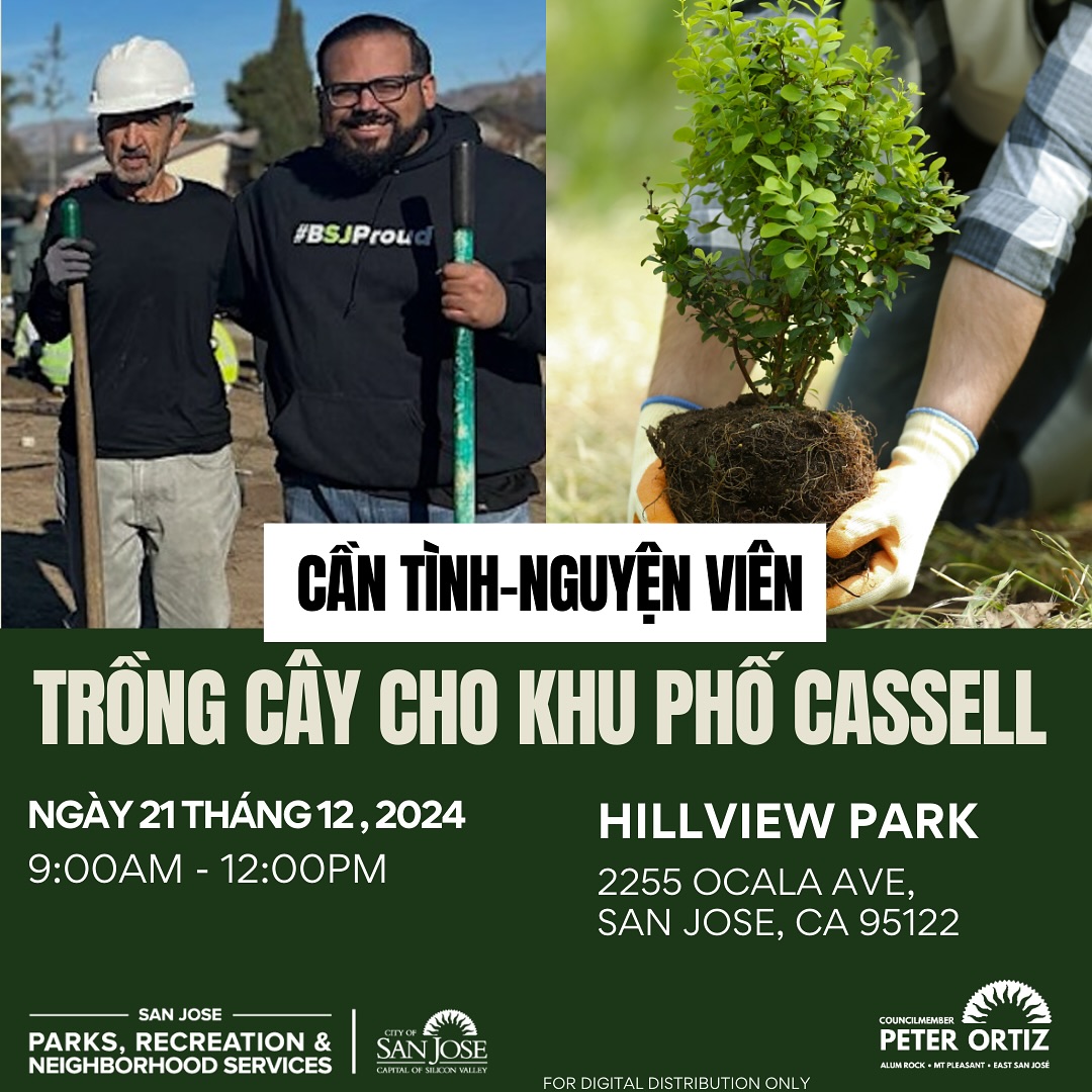 Peter Ortiz (@peterortizd5) on Twitter photo Join me and Our City Forest (<a href="/ourcityforest/">Our City Forest</a> ) on Saturday, Dec. 21st, from 9 AM to 12 PM, at Hillview Park for a tree planting event. Let’s come together and beautify our East San José neighborhood! 🌳
Sign up here: bit.ly/3ZDAaqu Join me and Our City Forest (<a href="/ourcityforest/">Our City Forest</a> ) on Saturday, Dec. 21st, from 9 AM to 12 PM, at Hillview Park for a tree planting event. Let’s come together and beautify our East San José neighborhood! 🌳
Sign up here: bit.ly/3ZDAaqu