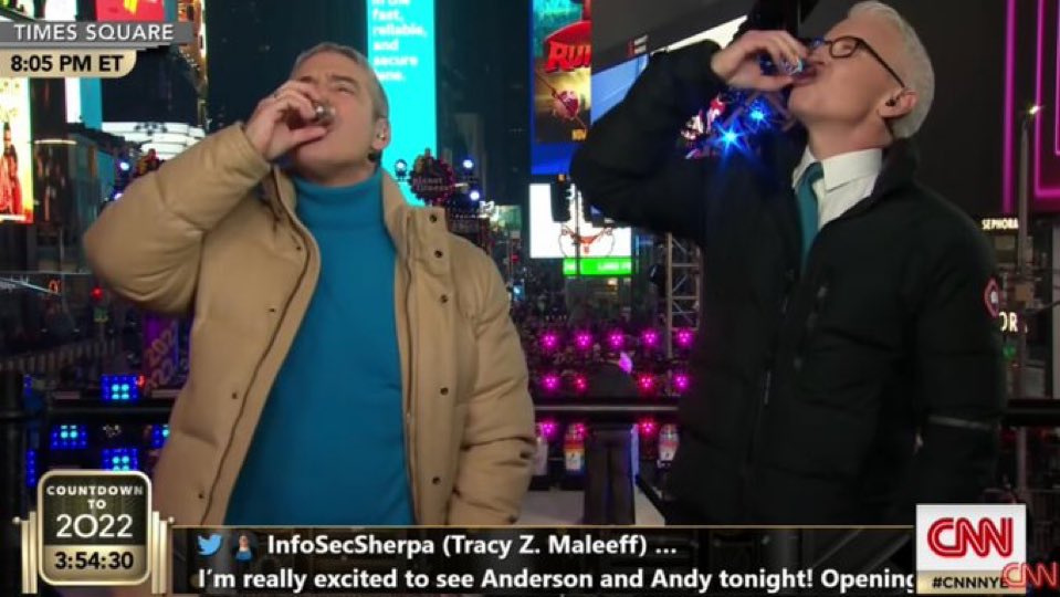 CNN has spent the week attacking <a href="/PeteHegseth/">Pete Hegseth</a> for drinking on Fox’s St. Patrick’s Day show.

This was CNN’s New Year’s Eve show…