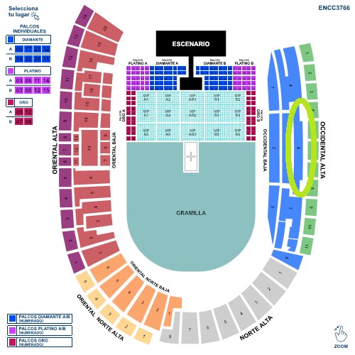 Vendo dos boletas para Aventura en Bogotá. Sábado 14 de diciembre. Bloque 6 Occidental baja. Info al DM