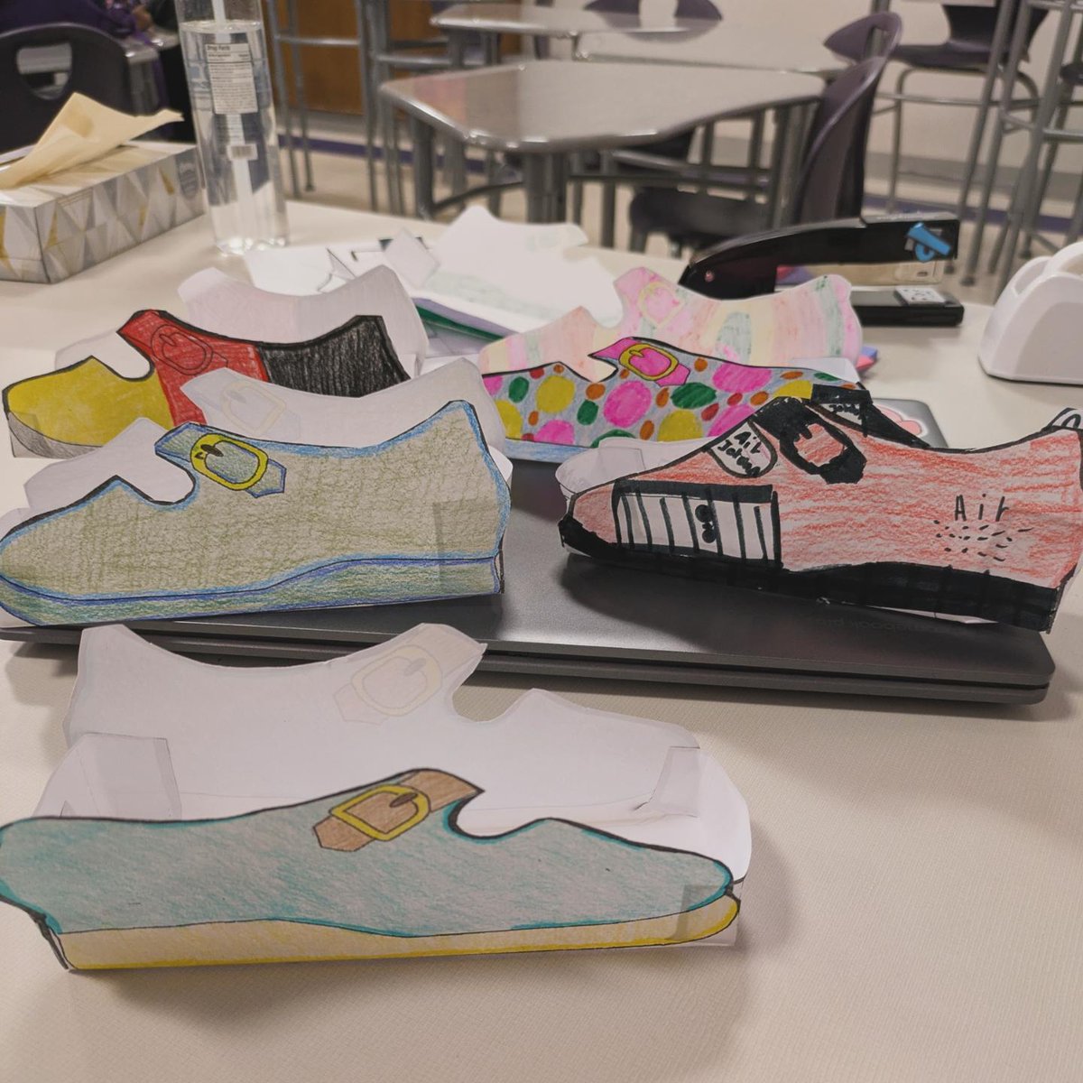 frau_leonard's tweet photo. German Flex students also learned about Sankt Nikolaus and Krampus, then designed their own Schuh 👟 to leave out for Bonbons 🍬 #teachgerman https://t.co/JTA8UrhFeu