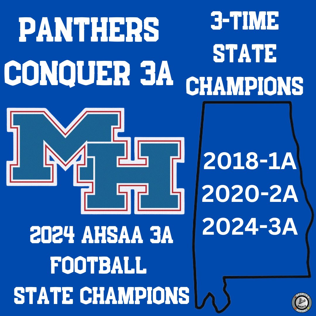 Panthers have climbed back to the top of the Hill!! This Time in 3A!

Final Score
Mars Hill 50
Houston Academy 43

Mars Hill is the first school in the modern era (1984) to win a state championship at three different classes in seven seasons.