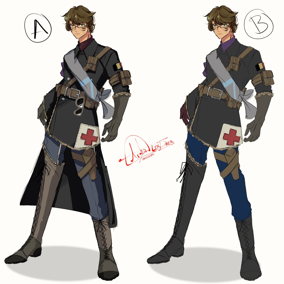 Ler_Dwer's tweet photo. Phillip es un personaje que diseñe hace 4 años, y despues de tanto tiempo quise dibujarlo bien y actualizar su vestimenta combinando ambos uniformes que tenia.

🌙 Commissions open❗️

#commission #opencommissions #art  #oc #ocs #originalcharacters #dnd #dnd5e #conceptart https://t.co/zfGH6f4E4a