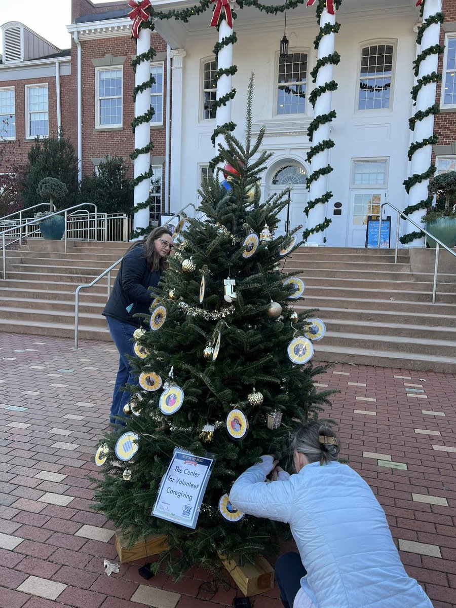 VolCaregiving's tweet photo. Today The Center’s staff decorated our tree in Cary for the annual Giving Tree Project. You can find ours in front of the Cary Arts Center. Voting for your favorite tree begins at 10 a.m. December 7th. https://t.co/DjKRHwCrMl