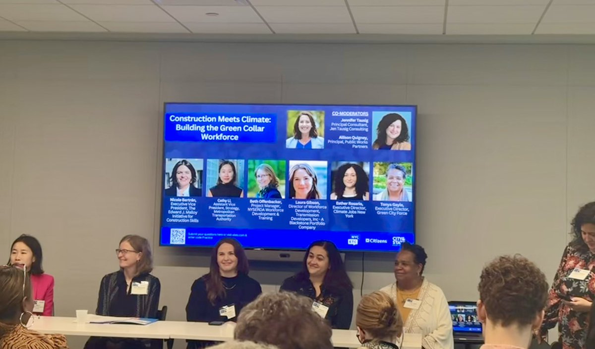 CHPExpress's tweet photo. At the @NYCETC_org conference #CHPE took part in a great panel discussion about building a skilled clean energy workforce with @MTA @NYSERDA @GreenCityForce and @ClimateJobsNY

Looking forward to more collaboration with our wonderful colleagues  #buildCHPE https://t.co/FvbQpkoeU9