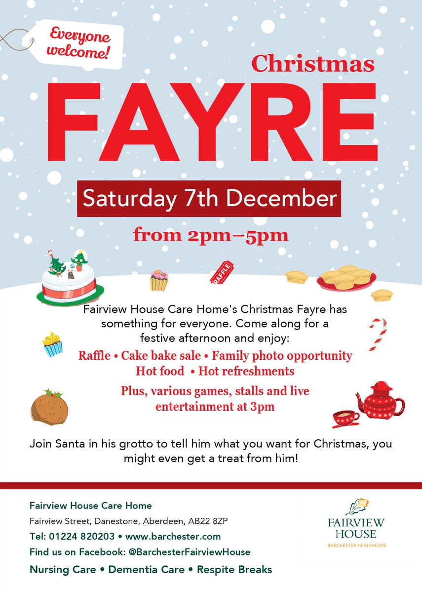 RedFoxCrafts's tweet photo. Join us at Fairview House Care Home - Barchester Healthcare on Saturday the 7th of December for their Christmas Fayre!

From 2pm to 5pm we'll have our stall of wonderful things for Christmas Gifts or even just to treat yourself! https://t.co/K922He1Nt4