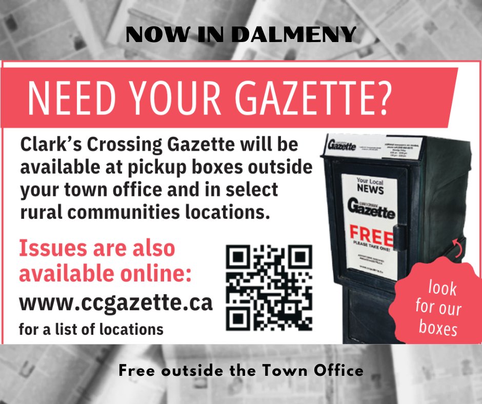 There are now boxes outside of the Town Office so that you can grab your Free copy of the <a href="/Clark/">Clark</a>'s Crossing Gazette right here in town!