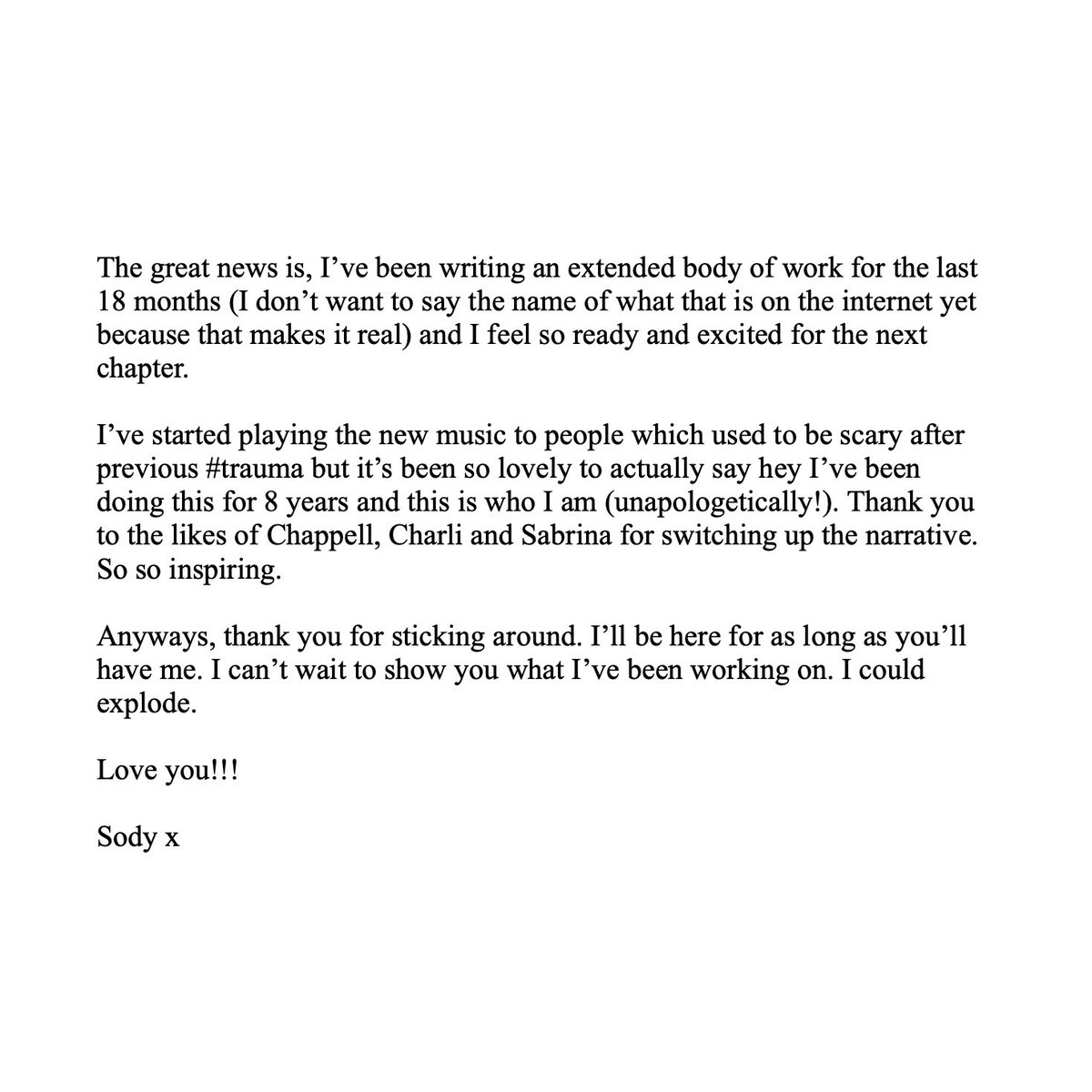 a little note from me to you 💌 xx