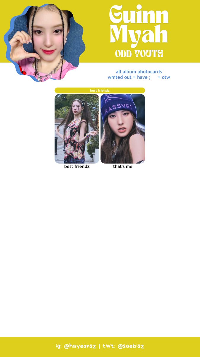 odd youth 오드유스 photocard 포토카드 template - best friendz