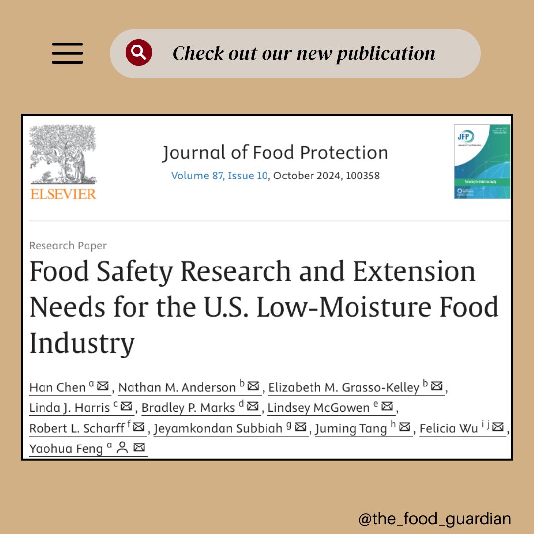 FengsLab1's tweet photo. Our lab's latest research publication, "Food Safety Research and Extension Needs for the U.S. Low-Moisture Food Industry" is featured on the news! Here is the link to the news release: https://t.co/sMp6hQIYj3

Read more about this paper: https://t.co/13rxqbtj6s

Congrats, Team 🎉 https://t.co/K23o5qX0wb