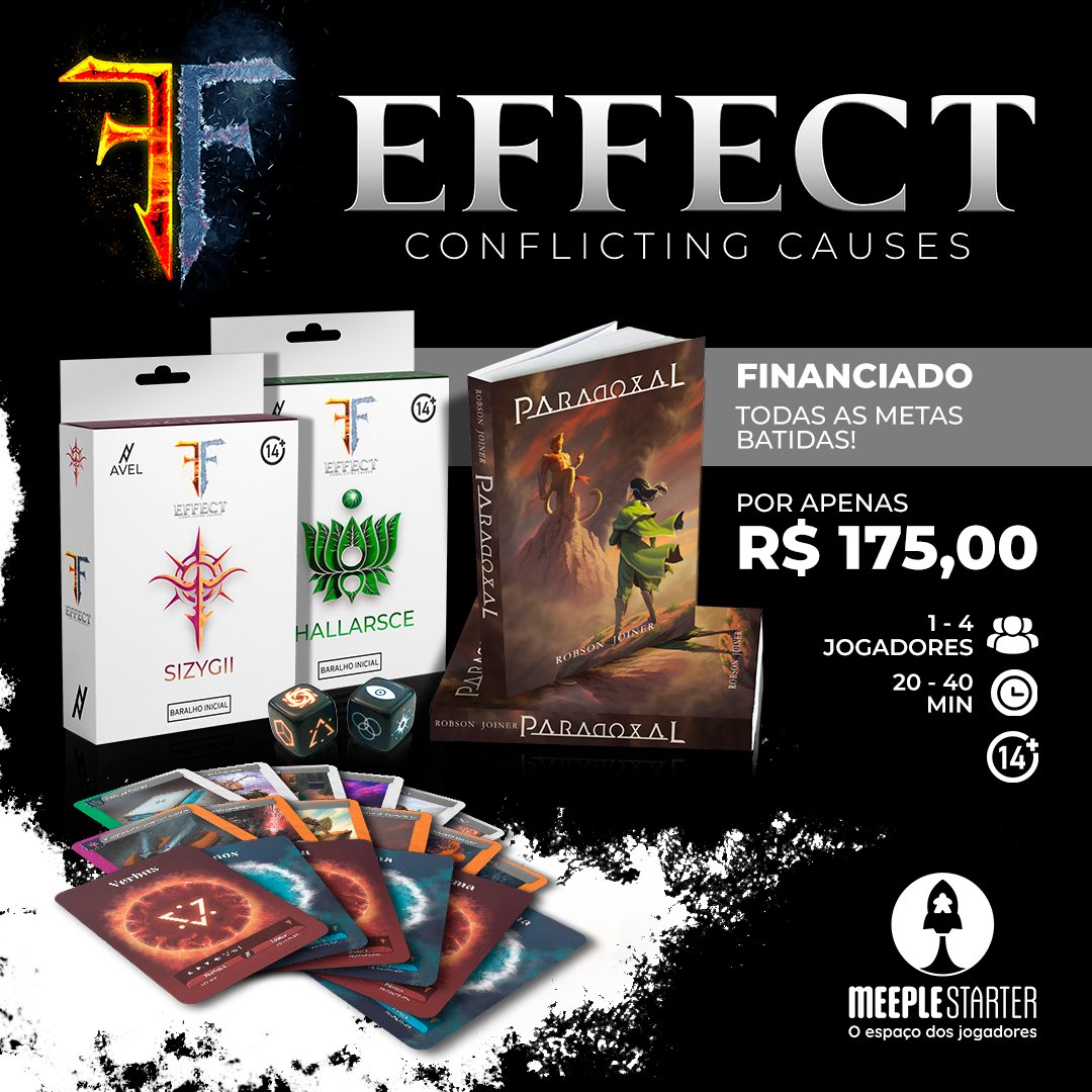 Effectcc's tweet image. Últimos dias para garantir a coleção completa de Effect e vários exclusivos de financiamento coletivo por valor promocional!

O seu novo card game te espera em meeplestarter.com.br/effect