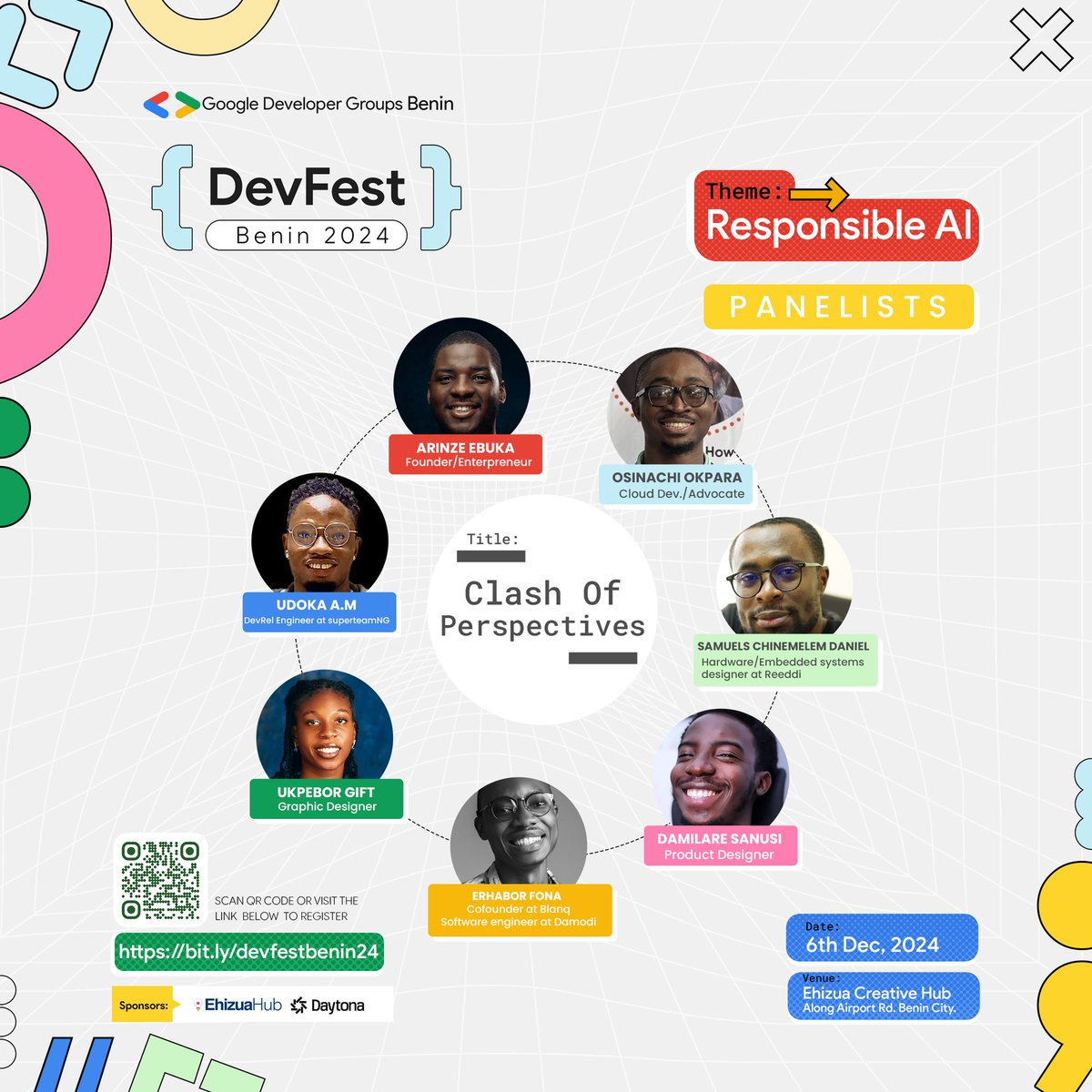 EbukaArinze_'s tweet photo. Thrilled to be a panelist at DevFest Benin 2024 happening tomorrow!
Sharing my perspective on Responsible AI will be an unforgettable privilege.
Looking forward to connecting amazing tech community at DevFest Benin.
#devfestbenin #DevFest #tech https://t.co/P1d15iChMS