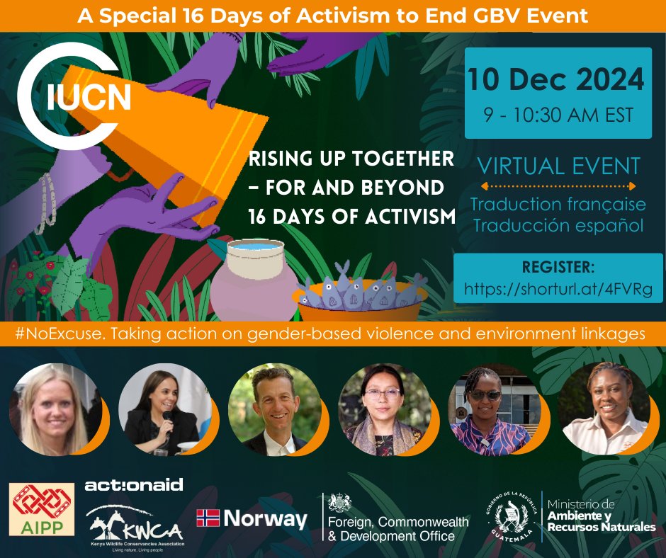 IUCN_Gender (@iucn_gender) on Twitter photo 📢 To mark these #16DaysofActivism to #EndGBV, <a href="/IUCN/">IUCN</a> is hosting a webinar with <a href="/GerardH07/">Gerard Howe</a> from <a href="/FCDOGovUK/">Foreign, Commonwealth & Development Office</a> and <a href="/noradno/">Norad</a> and <a href="/marnguate/">Ministerio Ambiente y Recursos Naturales</a> who will reflect on government policies and action to address GBV in the environment 🌿🪸Join us on Dec 10 at 9 AM EST! 🔗 shorturl.at/4FVRg 📢 To mark these #16DaysofActivism to #EndGBV, <a href="/IUCN/">IUCN</a> is hosting a webinar with <a href="/GerardH07/">Gerard Howe</a> from <a href="/FCDOGovUK/">Foreign, Commonwealth & Development Office</a> and <a href="/noradno/">Norad</a> and <a href="/marnguate/">Ministerio Ambiente y Recursos Naturales</a> who will reflect on government policies and action to address GBV in the environment 🌿🪸Join us on Dec 10 at 9 AM EST! 🔗 shorturl.at/4FVRg