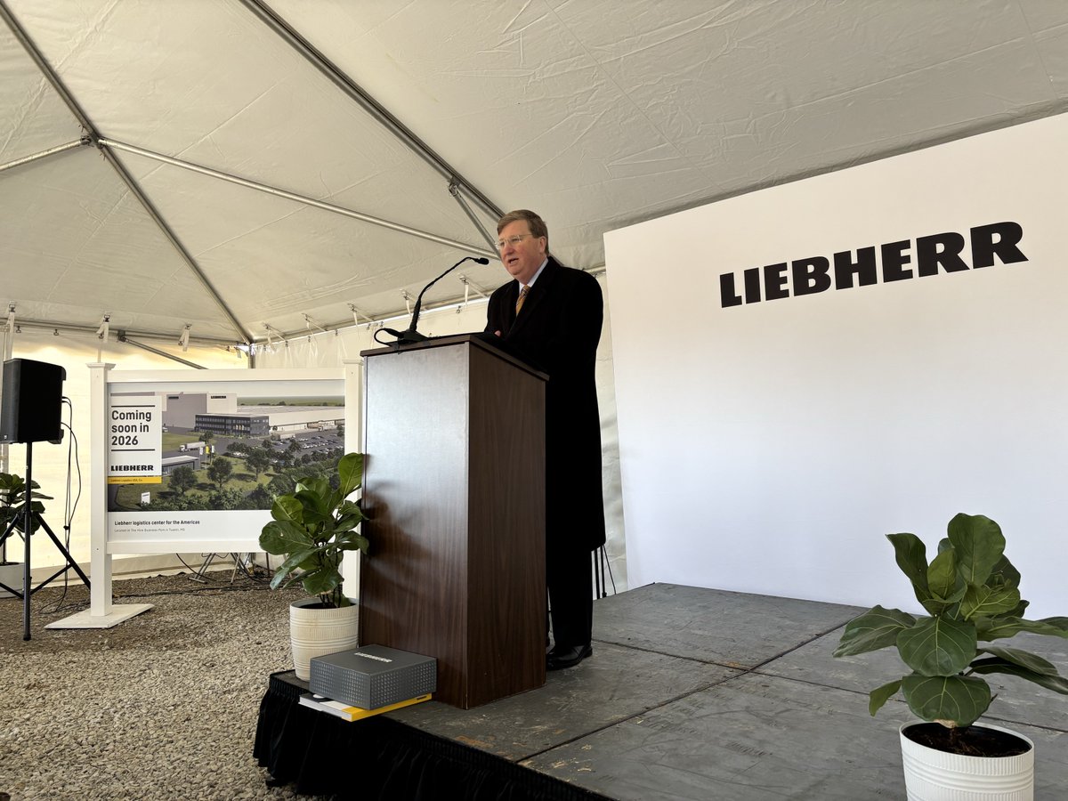 AccelerateMS's tweet photo. Excited to be in Tupelo today for the groundbreaking of Swiss construction manufacturer Liebherr. We eagerly anticipate collaborating with them and are dedicated to supporting their workforce goals and objectives in Lee County.#WorkforceDevelopment #MadeinMS https://t.co/GFeqojyJ3h