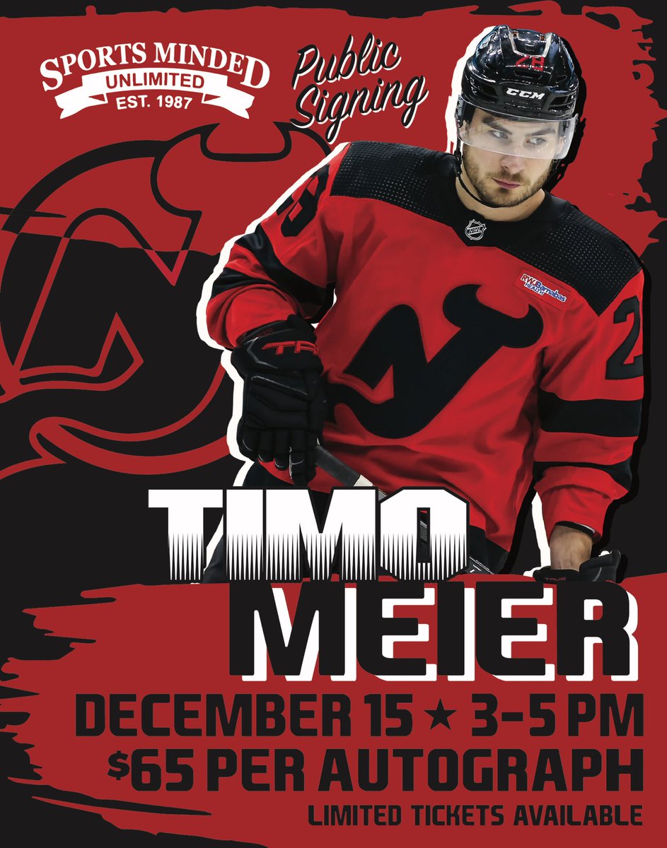 NEXT UP!!! Timo Meier will be coming back again this holiday season for a public signing!! Tickets will go on sale via our website on Sunday December 8th at 10am. There are limited tickets so this could sell out just like last year! WE CANT WAIT!