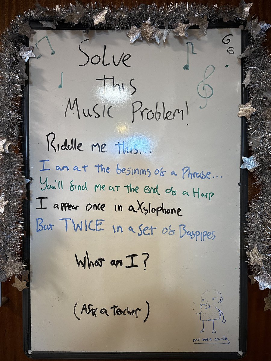 Can you solve Mr Carnie’s puzzle of the day? This has kept out pupils guessing all day, with Daisy G in S3 being the first person to work out the answer. 
#ontheboard