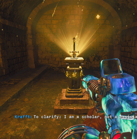 MargwaNetwork's tweet photo. OFFICIAL: Sun sword guide

1. Pick up the lion knights sword
2. Yellow parasites will spawn (I believe 4 per round). 
3. Go to the upper village and there will be a door with a lion on it in an underpass.
4. Kill a parasite and your sword will go yellow. Hit the door and a rune will pop up. Do this four times. 
5. After all four runes appear, enter the door and place the sword on the hilt
6. There'll be four symbols flying around. Shoot them in order of what it shows you on the podium.