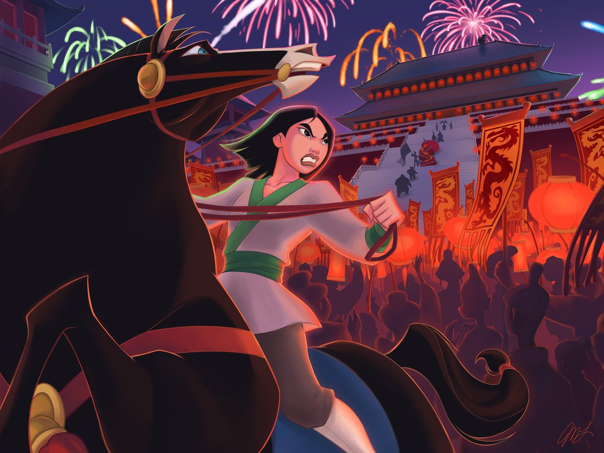 Been trying my hand at the #Disney #Lorcana style and thought #Mulan would be a good one to start off with! I learned a lot, especially after my portfolio review with <a href="/RavensburgerNA/">Ravensburger North America</a> at #Lightbox2024. I'm looking forward to continue exploring with more future pieces :)