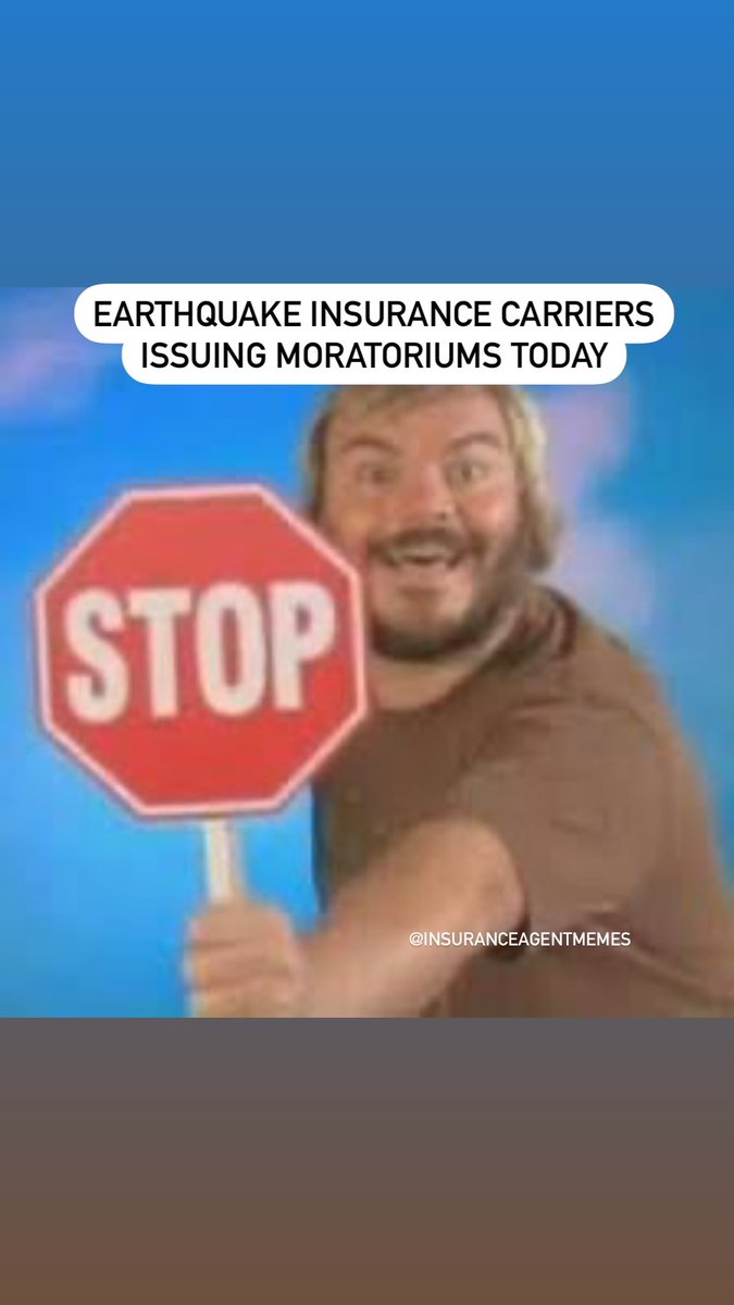 agent_insu61157's tweet photo. Good thing I wrote my eq policy this morning before the eq hitโฆ#insuranceagentmemes #earthquake #earthquakeinsurance #california #earthquakecalifornia https://t.co/eLPbKHXXQl