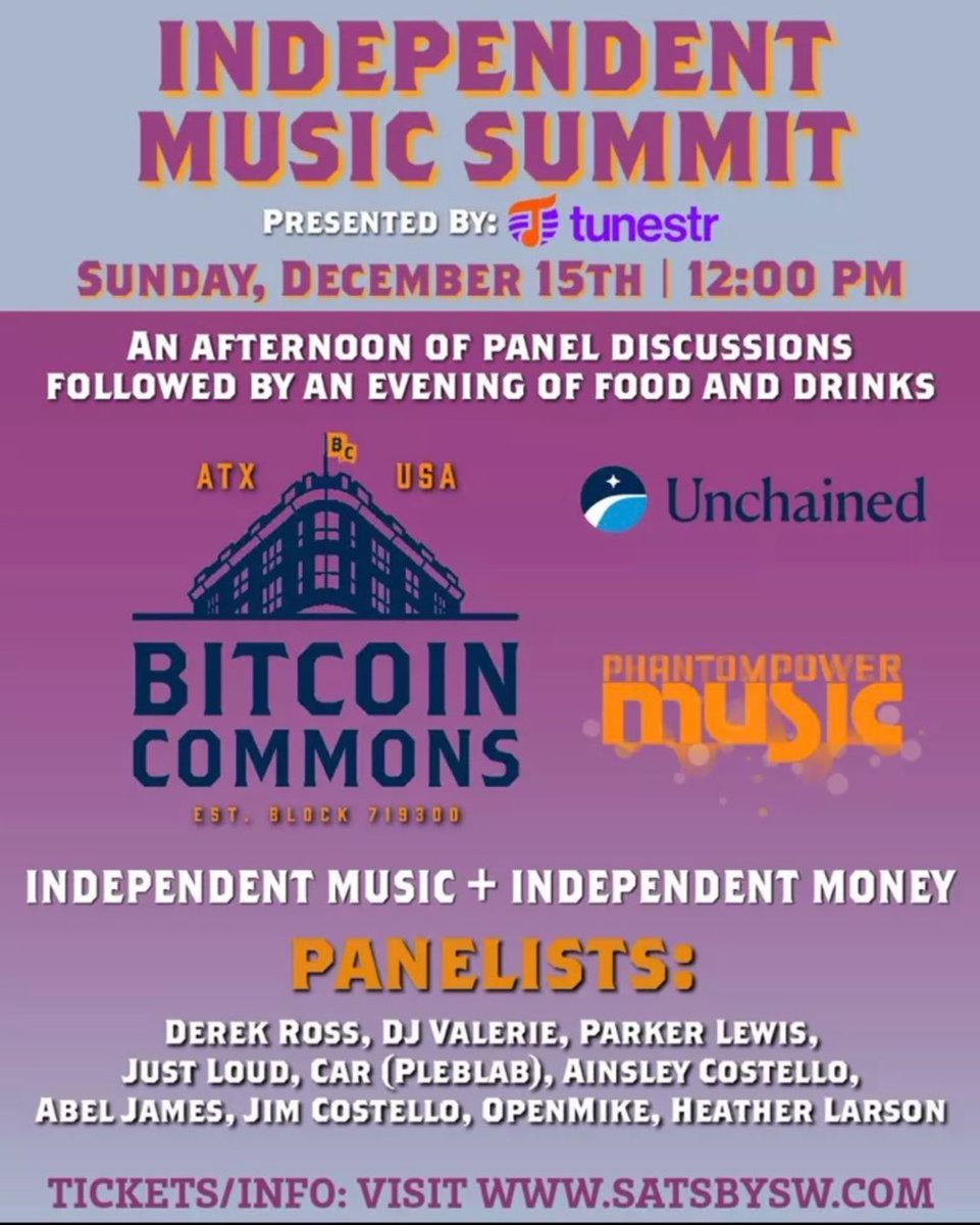 djvalerieblove's tweet photo. 🎵 “After years of struggling, Bitcoin opened a door that won’t shut for artists.” - @roger__9000 🧡
Let’s celebrate creativity and freedom at #BoostagramBall Dec 16 in Austin! 🎤🎸✨ #bitcoin100k @tunestr21 #Austin
I'll be hosting an artists V4V panel on Sunday at @bitcoincommons
See you there! Grab your tix today - link in flyer