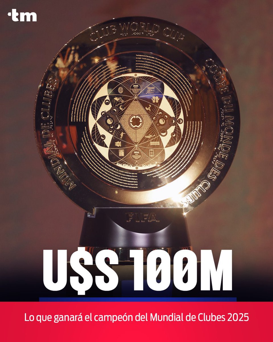 sudanalytics_'s tweet photo. 🤯🏆 EL CAMPEÓN DEL MUNDIAL DE CLUBES 2025 recibirá ¡100 MILLONES DE DÓLARES!

Además, cada equipo participante recibirá al menos ¡30 MILLONES DE DÓLARES! 💰

Vía DAZN - @topmercatolat. https://t.co/qECfoI1dPK