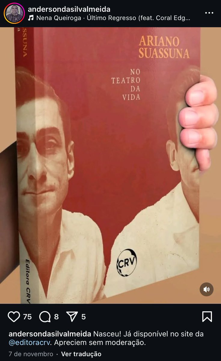 Livro celebra a vida e obra de Ariano Suassuna nos 10 anos de sua morte: A obra ‘Ariano Suassuna no teatro da vida’ (CRV) organizada pelo escritor e pesquisador Anderson da Silva Almeida, é composta por 13 artigos que se debruçam sobre diversos temas.