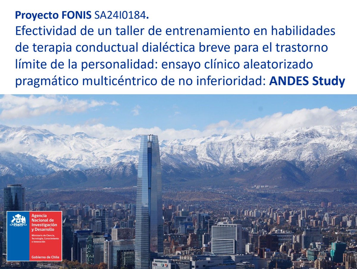 matcorrear's tweet photo. ¡Gran Noticia! Damos inicio oficial al #ANDESstudy con el 1er día de capacitación #DBT intensiva para los 7 equipos participantes de este RCT multicéntrico 🇨🇱

ANDES study es un proyecto financiado por @ANID_Chile para estudiar la efectividad de un Taller #DBT breve para el TLP https://t.co/ZwnEUQ7ixS