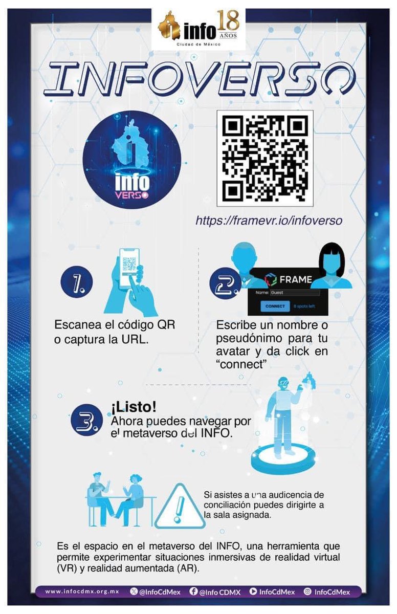AristidesRodri's tweet image. Navega por el #INFOverso, el nuevo espacio virtual del @InfoCdMex en el que se pueden llevar a cabo audiencias de conciliación. 

Conócelo 👇🏻
