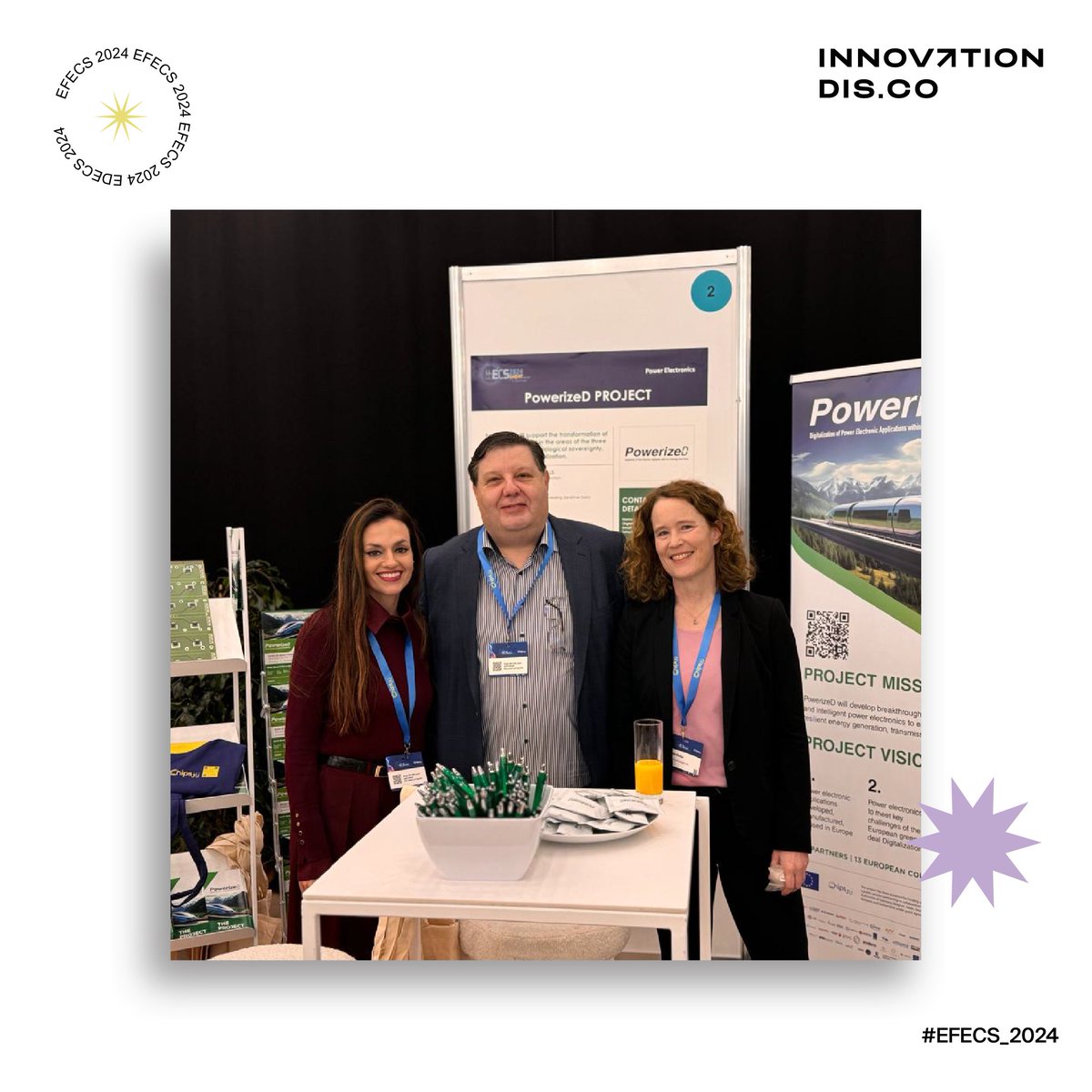 inndisco's tweet photo. Today we have connected with so many brilliant minds and shared insights on the future of sustainable 🔋energy and 🚗 mobility. A big shoutout to the dedicated teams behind the PowerizeD and EcoMobility project for their hard work and dedication. #InnovationDisco #EFECS2024 https://t.co/cgOPoJT5ea
