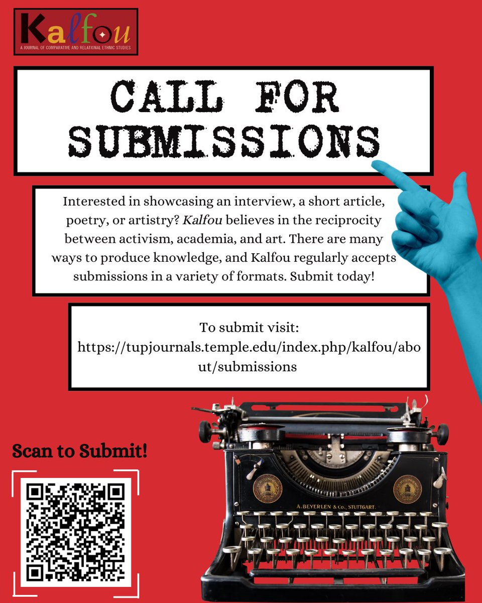 We want to hear from you! Kalfou is always looking for submissions,  whether they are artistic or literary, we want to include them in our upcoming volumes. If you’re interested in submitting your work, use the link or QR code to be directed to the submission page!