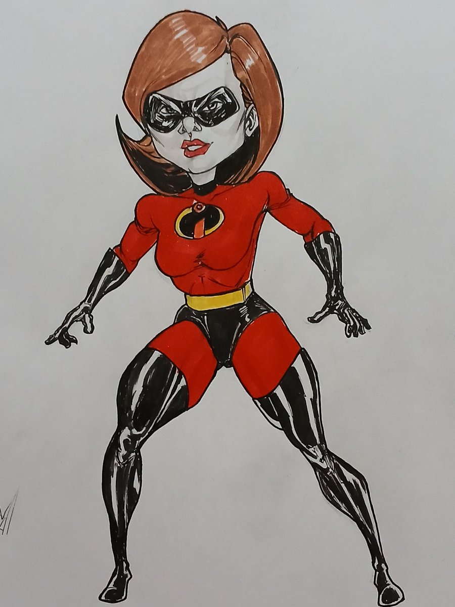 This is my Dynamic version of Mrs. Incredible.  I combined the style of Pixar with my own comic book style to it.