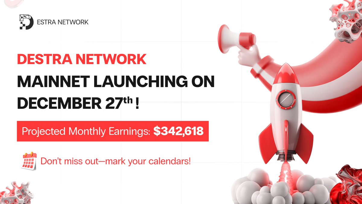 𝐃𝐞𝐬𝐭𝐫𝐚 𝐍𝐞𝐭𝐰𝐨𝐫𝐤 | $DSYNC 𝐌𝐚𝐢𝐧𝐧𝐞𝐭 𝐋𝐚𝐮𝐧𝐜𝐡𝐞𝐬 𝐨𝐧 𝐃𝐞𝐜 𝟐𝟕𝐭𝐡!

The wait is over—Destra Network’s mainnet is going live, bringing all platforms and services to the forefront of innovation. 🌐

This marks the start of a new chapter for our ecosystem: