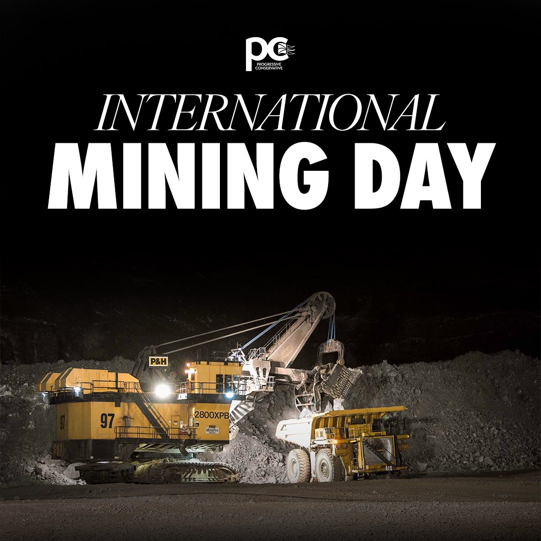 PCPartyNL's tweet photo. Today, we recognize International Mining Day and honour the rich history of mining in Newfoundland & Labrador.
This industry has shaped our communities, created jobs, & fueled our economy. The legacy of mining continues to thrive & contribute to our province’s future. #NLMining https://t.co/QeVbvRaN1d
