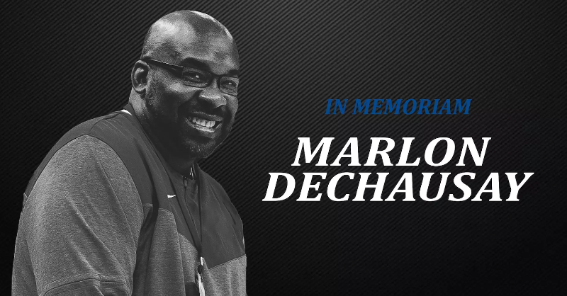 TigersAthletics's tweet photo. We are heartbroken over the passing of senior associate athletic director, Marlon Dechausay. 

Our thoughts and prayers are with his family, friends, and everyone he left an impact on.