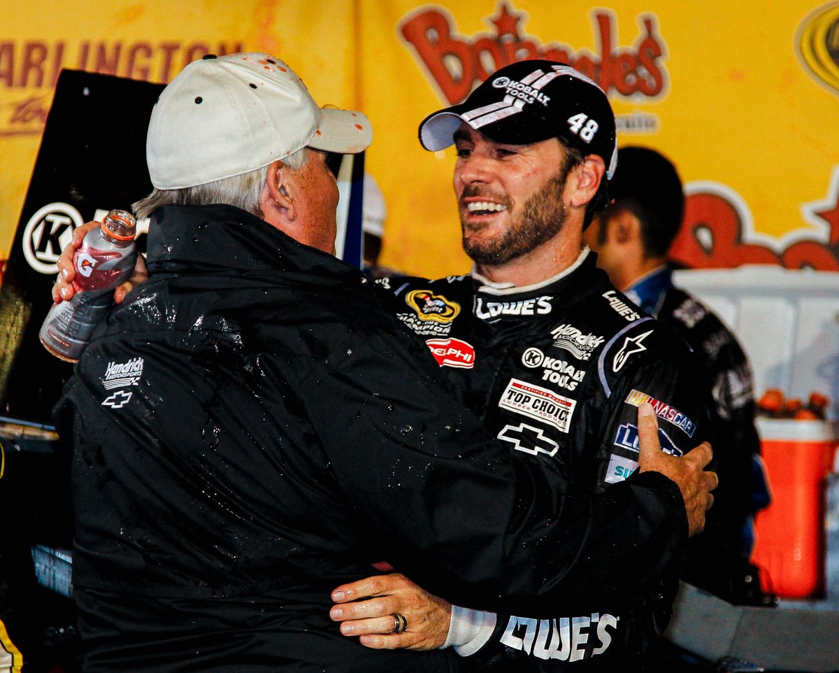 TeamHendrick's tweet photo. 200 wins and counting. @JimmieJohnson’s Southern 500 triumph was a milestone moment for #TeamHendrick!

See more: https://t.co/J88Ik407IL https://t.co/f1hp9BP87s