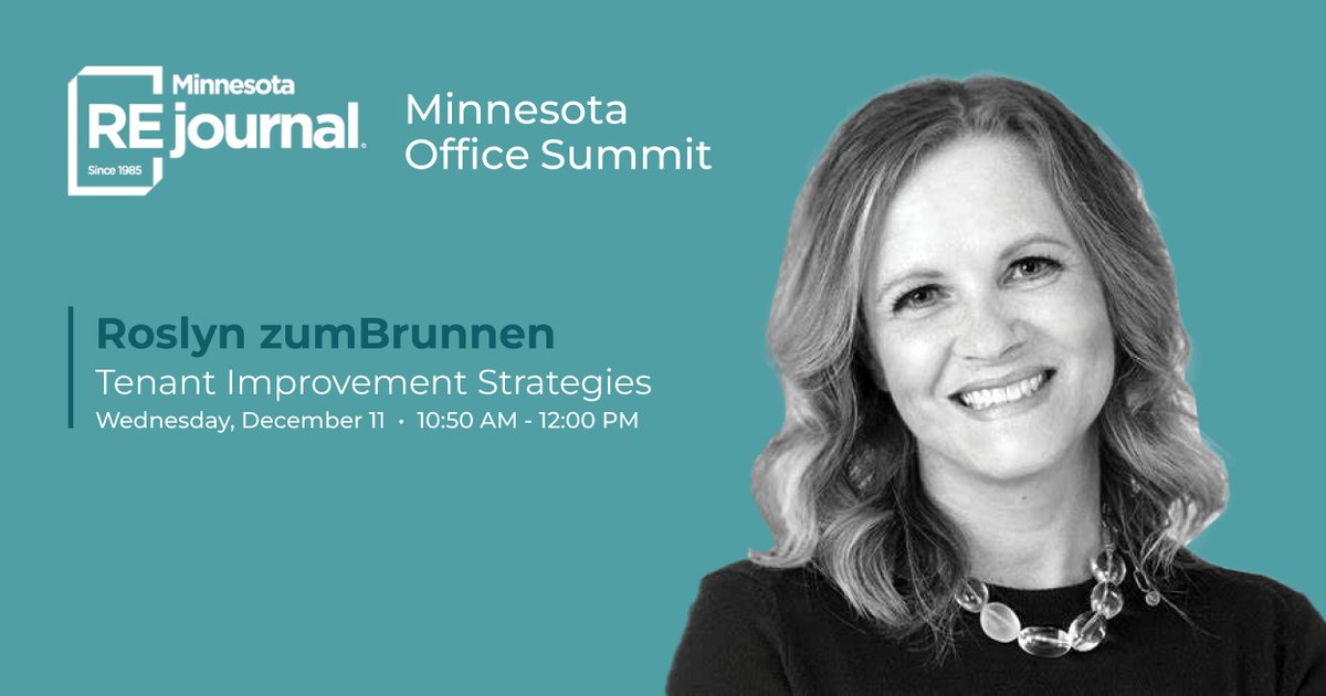 Pope Design Group (@popedesigngroup) on Twitter photo Tune in on December 11, 10:50-Noon as Director of Workplace #Design, Roslyn zumBrunnen, joins a panel of industry leaders to discuss Tenant Improvement Strategies at the Minnesota <a href="/rejournals/">REjournals</a> Minnesota Office Summit.
Learn more & register here: site.pheedloop.com/event/OFFICEmn… Tune in on December 11, 10:50-Noon as Director of Workplace #Design, Roslyn zumBrunnen, joins a panel of industry leaders to discuss Tenant Improvement Strategies at the Minnesota <a href="/rejournals/">REjournals</a> Minnesota Office Summit.
Learn more & register here: site.pheedloop.com/event/OFFICEmn…