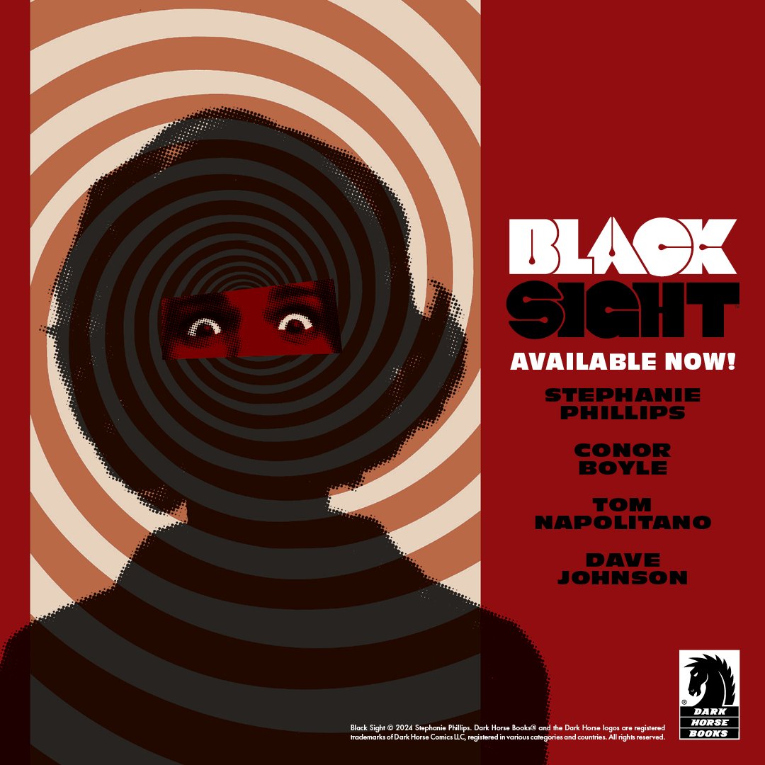 The terrifying thriller Black Sight comes to print for the first time, and collects issues #1-5 of the <a href="/Comixology/">Comixology</a> Originals series. Details: bit.ly/3CK0uX8

While traveling alone across 1960s Europe, young, vibrant, and lonely American Alex Greer walks into a club in