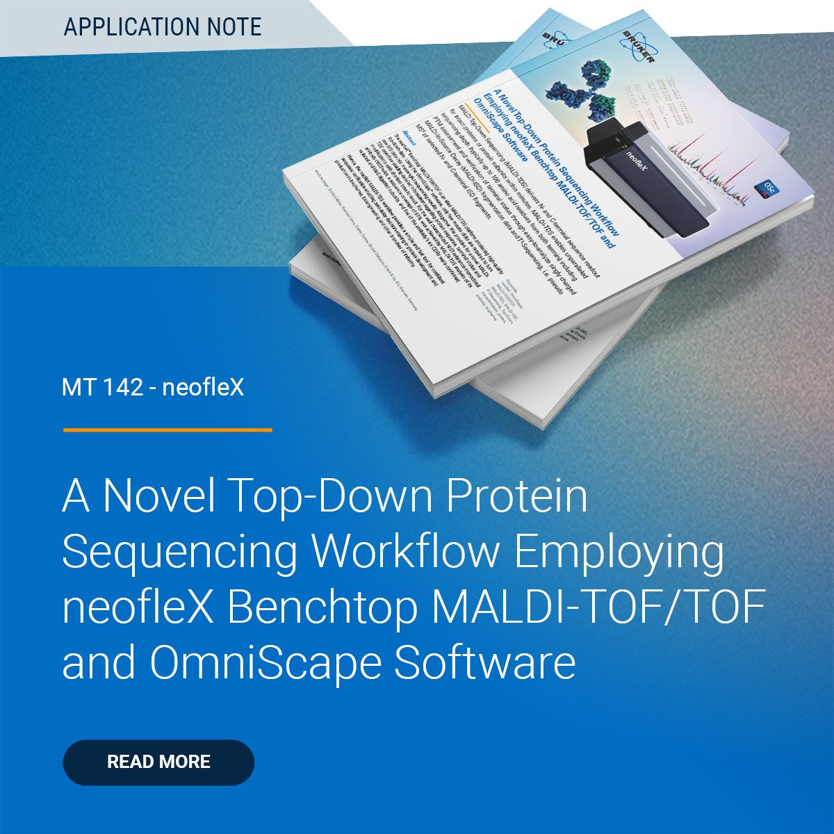 BrukerMassSpec's tweet image. Transform your protein sequencing workflow with the neofleX™ benchtop MALDI-TDS platform and OmniScape™ software. Achieve confident results and streamline decision-making with just a few clicks. Learn more: goto.bruker.com/3VlGdxB
#MALDI #biotech