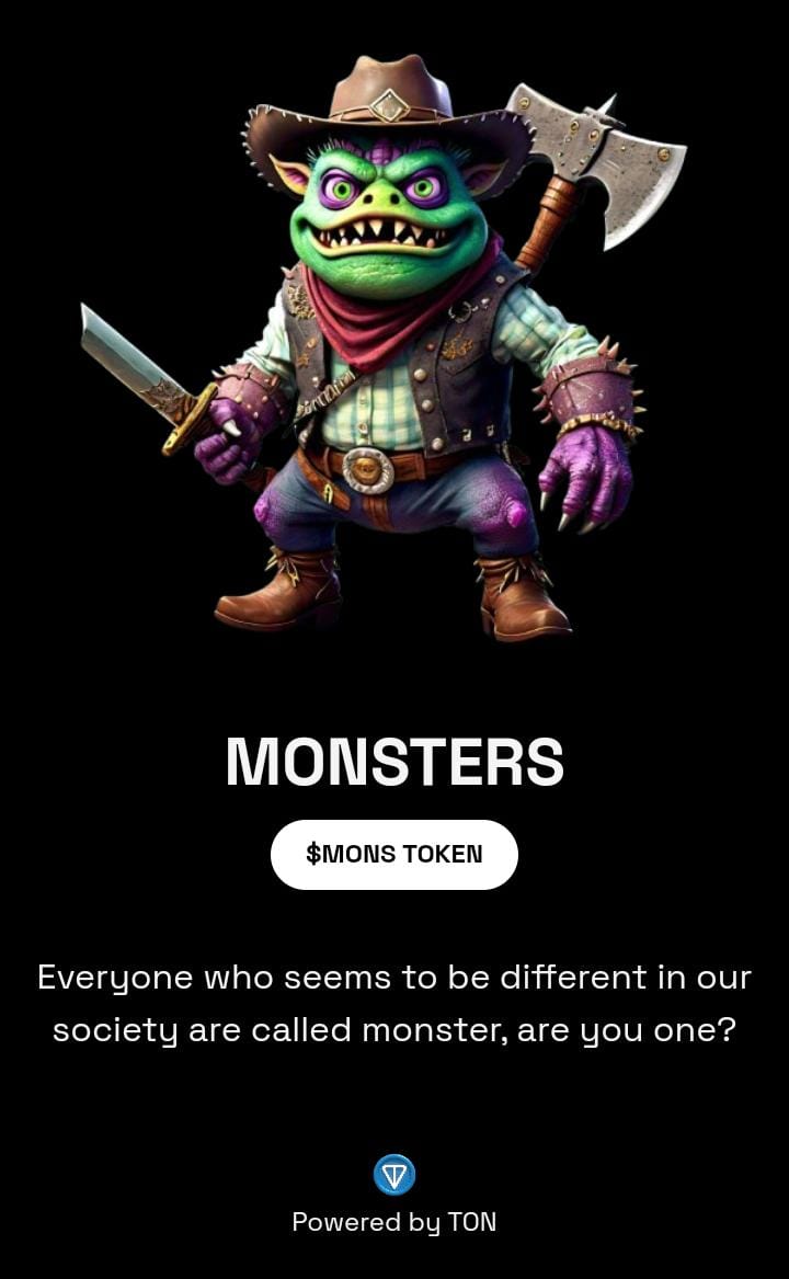 mons_token's tweet photo. Hey #Monsfamily 👋
Exciting news!,
The link to our bot is now live 🚀
Click to get started:https://t.co/dMsU5OhTtu
Gather as much $MONS while you can .
Stay tuned for more updates and let’s make this amazing! 💪🔥 https://t.co/Rdhd4Iqfvs
