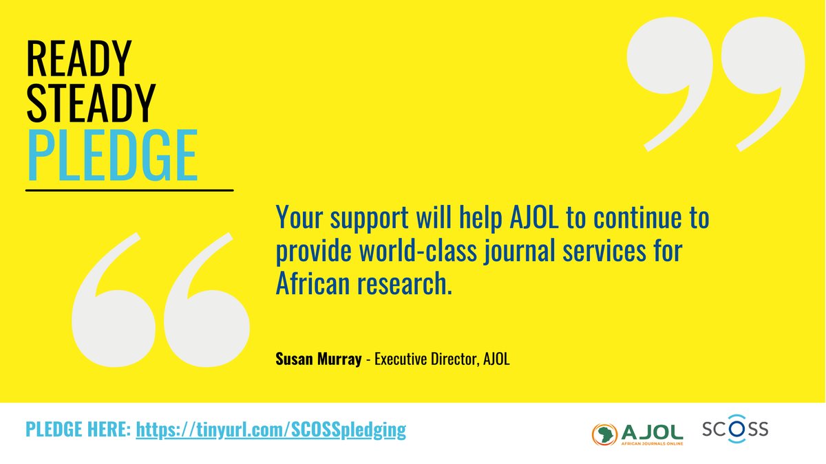 Learn how African Journals Online (AJOL) will benefit from your support in 2 minutes flat! Watch their 2-MINUTE PITCH youtu.be/yaUnqToq2w0 and get ready to pledge. SCOSS’ 6th pledging round is now open tinyurl.com/SCOSSpledging <a href="/AJOLinfo/">AJOLinfo</a>