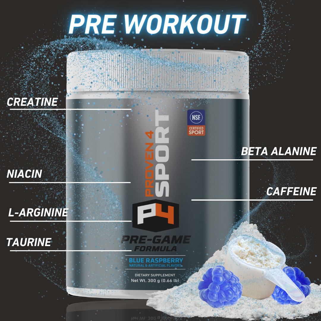 PHNProven4's tweet image. 💙 Power up with Proven4 Sport Blue Raspberry Pre-Workout! NSF Certified for clean energy to crush every rep, run, or game. 💪 #Proven4Sport #NSFCertified #FuelYourGoals  #PreWorkout #FitnessFuel