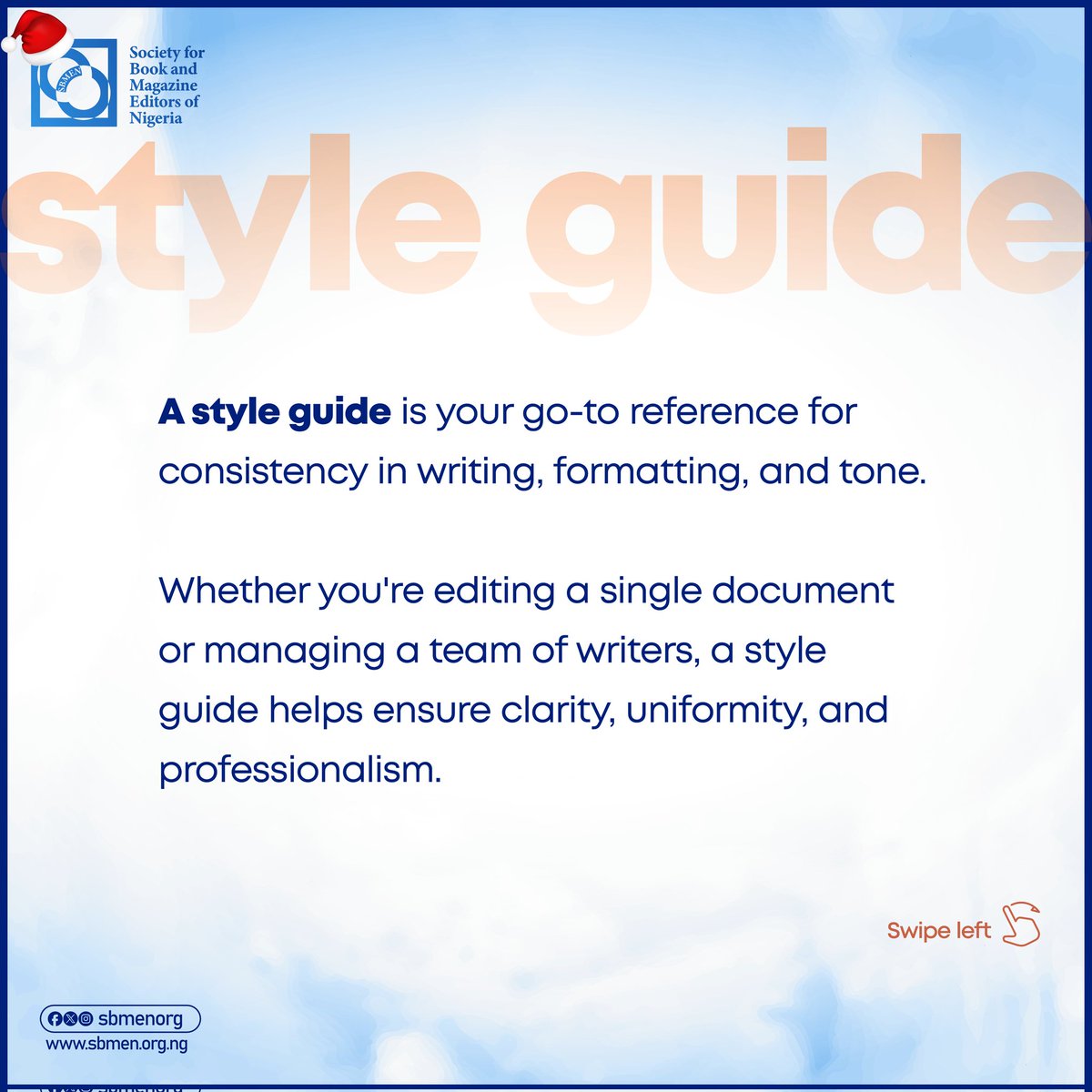 sbmenorg's tweet image. Every masterpiece of writing begins with consistency. A style guide isn’t just a tool—it’s your roadmap to clarity, professionalism, and brand alignment.

📖 Swipe to learn why it’s essential for your writing projects!

#Sbmen #editors #styleguide