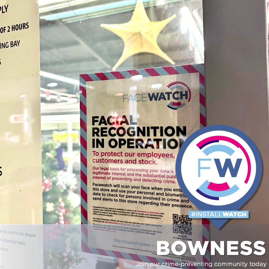 Facewatch's tweet photo. Bowness welcomed a new Facewatch installation this week. Has your town joined our crime-preventing community yet?
Call us now 0207 930 3225
Book your free demo here https://t.co/9GWmkhJhBB
#Facewatch #FacialRecognition #Retail #CrimePrevention #Installwatch #Bowness https://t.co/rR3kyqQiU5